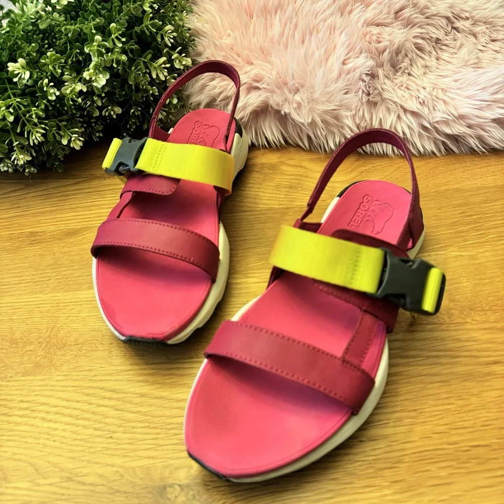 SOREL WOMEN’S SANDALS‎ SIZE 8 PINK SLING RUBBER LEATHER OUTDOOR SPORTY ACTIVE - Picture 8 of 8